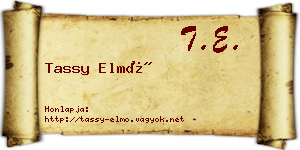 Tassy Elmó névjegykártya